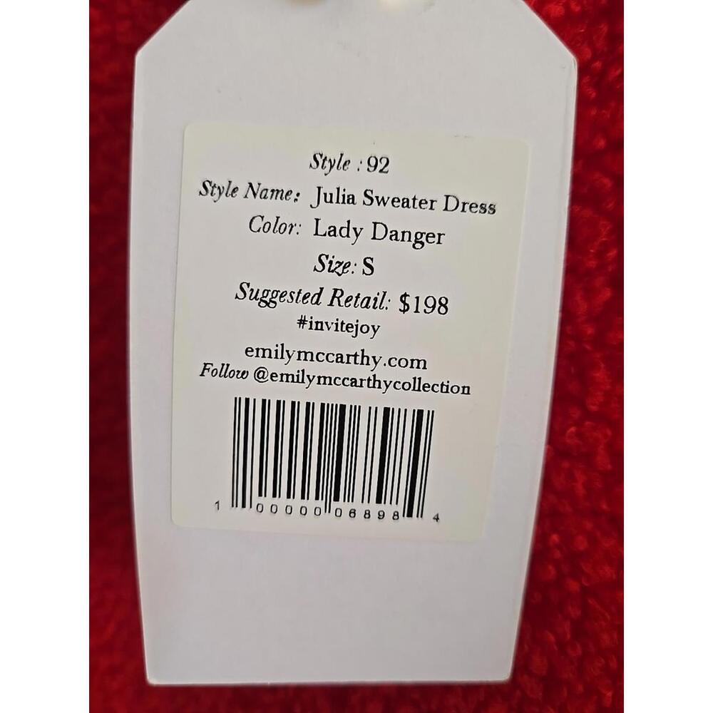 Emily McCarthy Julia Sweater Dress Sz Small Red Pullover NWT - Picture 5 of 7